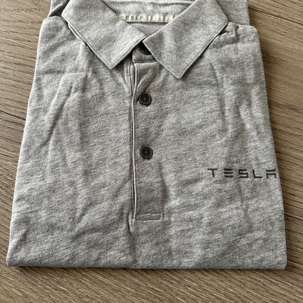 Tesla Gray Men's Polo Shirt